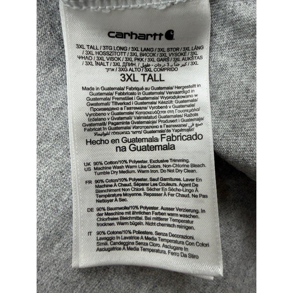 Carhartt T-Shirt Men's 3XL Gray Short Sleeve Workwear Loose Fit Neck Big & Tall - Picture 4 of 9